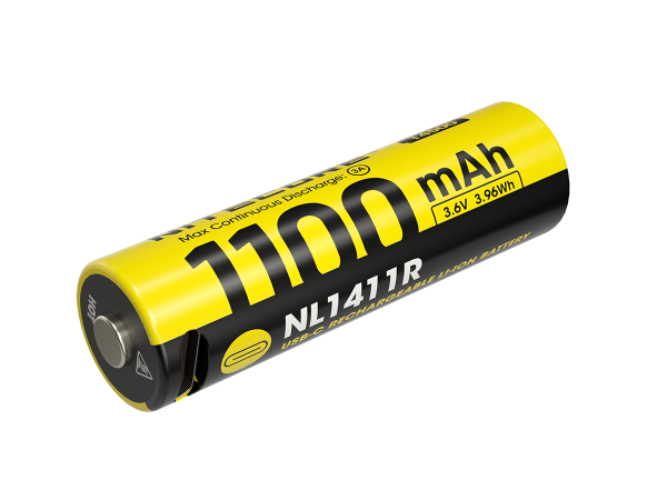 Nitecore Li-Ion Akku 14500, 1000mAh, USB-C, NL1411R